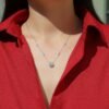 Anryss 925 sterling silver Starry Moissanite Sterling Silver Necklace Clavicle Chain Luxurious and Versatile Jewelry