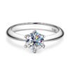 Anryss 925 sterling silver Classic six-prong moissanite ring for women plated with 18k gold