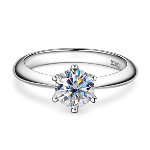 Anryss 925 sterling silver Classic six-prong moissanite ring for women plated with 18k gold