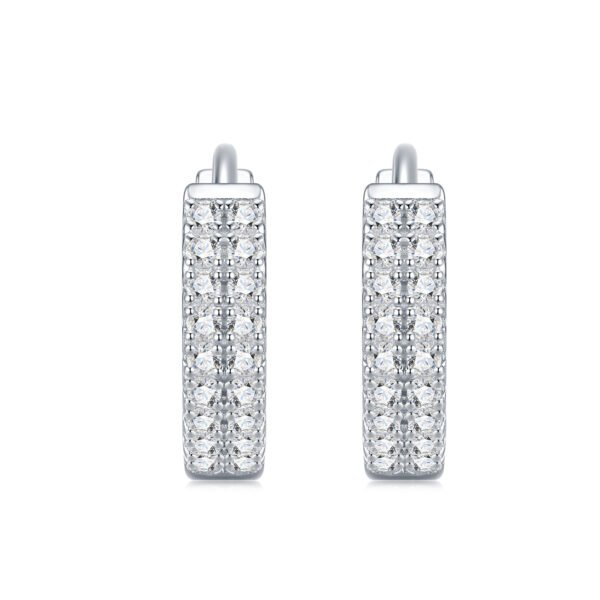 Anryss 925 sterling silver Sparkling Time Earrings with White Gold Plated Moissanite Silver Studs - Sophisticated Style