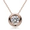 Anryss 925 sterling silver Classic, stylish and versatile Moissanite "bubble" necklace featuring a minimalist, sophisticated small bubble pendant