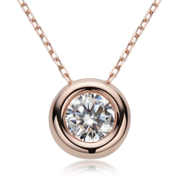 Anryss 925 sterling silver Classic, stylish and versatile Moissanite "bubble" necklace featuring a minimalist, sophisticated small bubble pendant