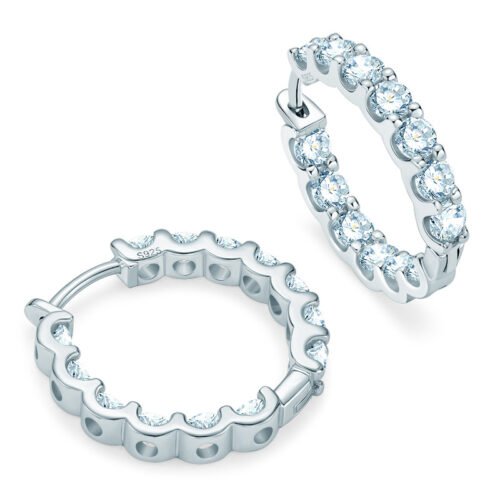 Anryss 925 sterling silver Moissanite earrings and hoops—trendy stylish designs