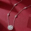 Anryss 925 sterling silver Starry Moissanite Sterling Silver Necklace Clavicle Chain Luxurious and Versatile Jewelry