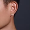 Anryss 925 sterling silver Classic four-prong moissanite stud earrings for women gold-plated trendy "Ins-style" design