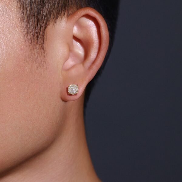 Anryss 925 sterling silver Classic four-prong moissanite stud earrings for women gold-plated trendy "Ins-style" design