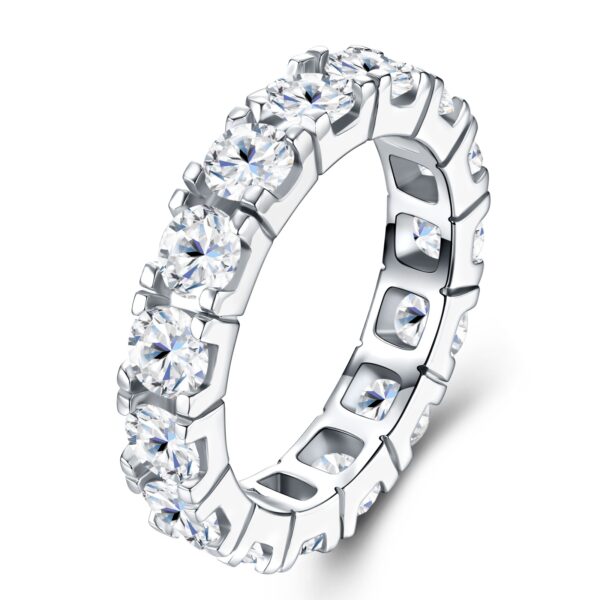 S925 sterling silver ring, a hot-selling moissanite closed-cut ring on Amazon (cross-border e-commerce), in stock.