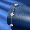 Anryss 925 sterling silver four-leaf clover moissanite bracelet a luxurious and sophisticated piece