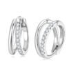 Anryss 925 sterling silver Unique double hoop earrings for women, minimalist and unique moissanite earrings
