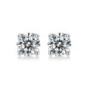 Anryss 925 sterling silver Moissanite minimalist four-prong stacked style unisex stud earrings