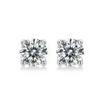 Anryss 925 sterling silver Moissanite minimalist four-prong stacked style unisex stud earrings