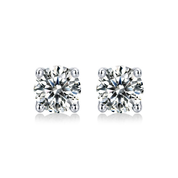 Anryss 925 sterling silver Moissanite minimalist four-prong stacked style unisex stud earrings