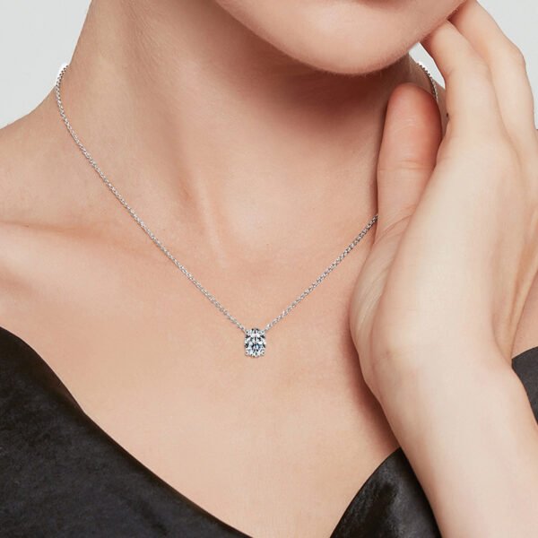 Anryss 925 sterling silver Affordable luxury pigeon egg moissanite necklace versatile and simple clavicle chain