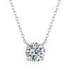 Anryss 925 sterling silver Minimalist-style four-prong moissanite clavicle pendant necklace