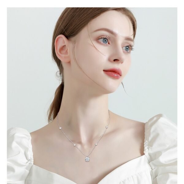 Anryss 925 sterling silver light luxury moissanite necklace with a sophisticated design and starry pendant