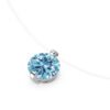 Anryss 925 sterling silver 2-carat blue diamond invisible necklace with mermaid's tears and sapphire pendant