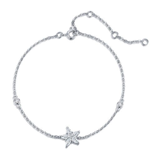 Anryss 925 sterling silver Five-pointed star bracelet for women a light luxury niche design moissanite jewelry