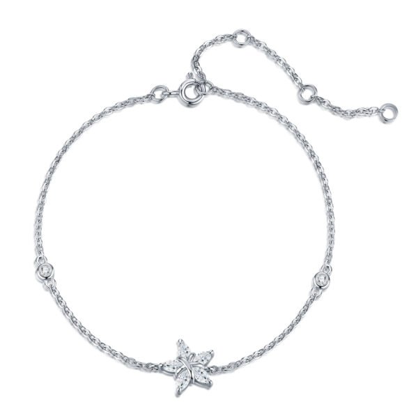 Anryss 925 sterling silver Five-pointed star bracelet for women a light luxury niche design moissanite jewelry