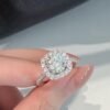 Anryss 925 sterling silver 2-Carat Square-Cut Moissanite Ring
