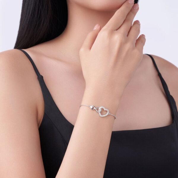 Anryss 925 sterling silver Moissanite heart-shaped women's bracelet, European and American niche design light luxury style
