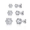 Anryss 925 sterling silver Classic six-prong moissanite stud earrings for women – gold-plated minimalist style