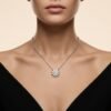 Anryss 925 sterling silver A niche design with a sunflower moissanite pendant exuding understated luxury and sophisticated clavicle necklace