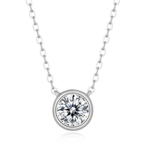 Anryss 925 sterling silver Moissanite necklace rose gold clavicle chain minimalist style