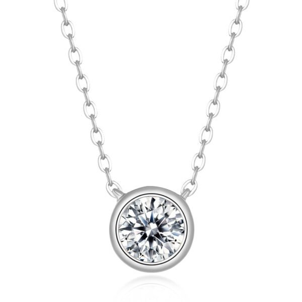Anryss 925 sterling silver Moissanite necklace rose gold clavicle chain minimalist style