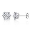 Anryss 925 sterling silver Classic six-prong moissanite stud earrings for women – gold-plated minimalist style
