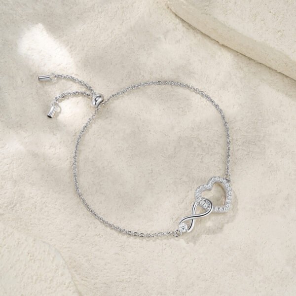 Anryss 925 sterling silver Moissanite heart-shaped women's bracelet, European and American niche design light luxury style