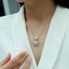Anryss 925 sterling silver French chic and elegant clavicle necklace a touch of luxury layered with moissanite necklaces