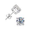 Anryss 925 sterling silver Classic six-prong moissanite stud earrings for women – gold-plated minimalist style