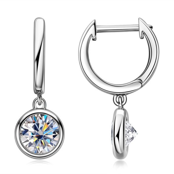 Anryss 925 sterling silver Korean style light luxury moissanite earrings for women elegant and niche high-end hoop earrings