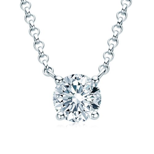 Anryss 925 Sterling Silver Necklace with Mermaid Tears Moissanite Pendant