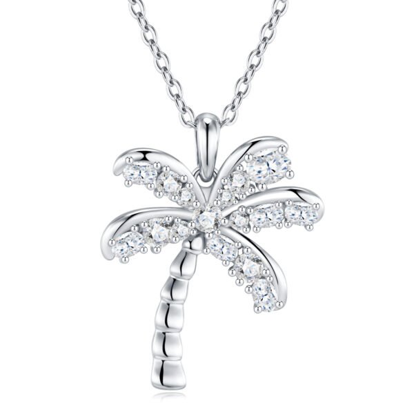 Anryss 925 sterling silver Coconut tree necklace for women classic European and American style moissanite clavicle chain