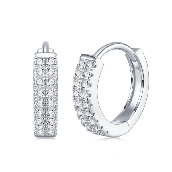 Anryss 925 sterling silver Sparkling Time Earrings with White Gold Plated Moissanite Silver Studs - Sophisticated Style