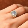 Anryss 925 sterling silver 2-Carat Square-Cut Moissanite Ring