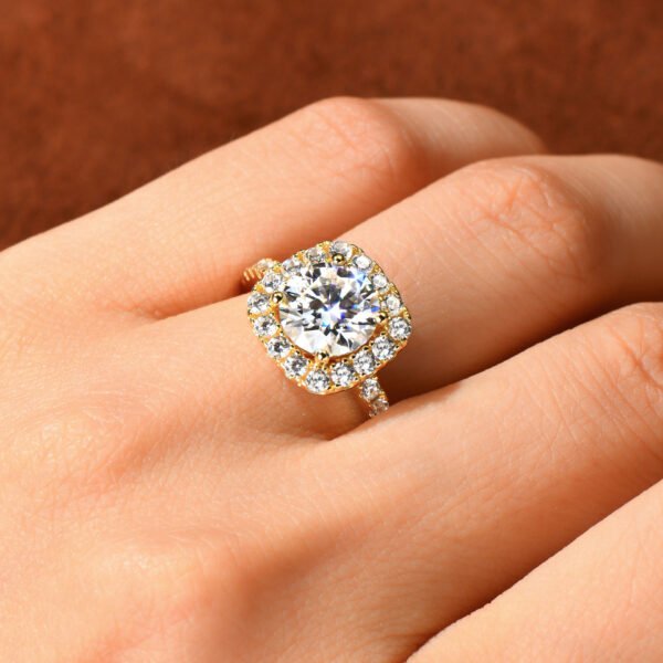 Anryss 925 sterling silver 2-Carat Square-Cut Moissanite Ring