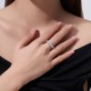S925 sterling silver ring, a hot-selling moissanite closed-cut ring on Amazon (cross-border e-commerce), in stock.