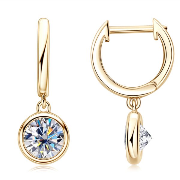 Anryss 925 sterling silver Korean style light luxury moissanite earrings for women elegant and niche high-end hoop earrings