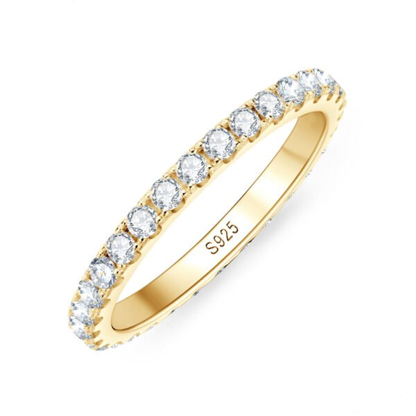 Anryss 925 Sterling Silver Starry Sky Fashionable Niche High-End Moissanite Band Ring - Versatile