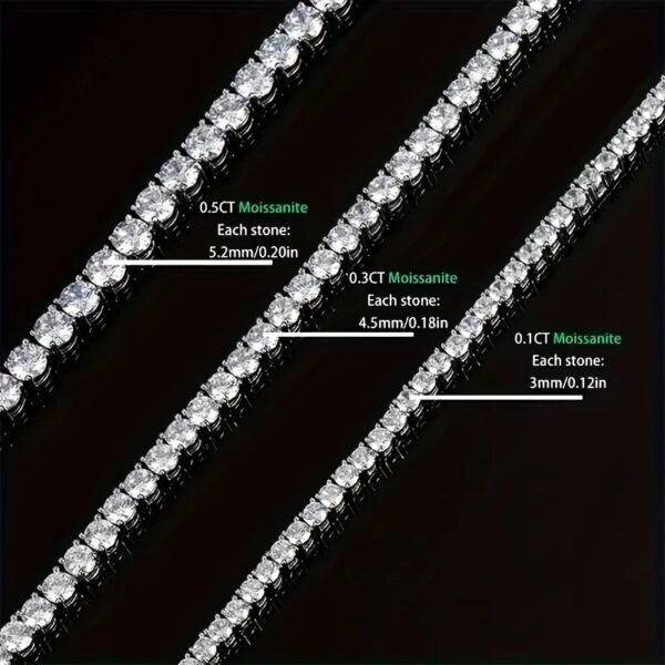 Anryss 925 sterling silver European and American style layered clavicle necklace, moissanite starry sky necklace, women's tennis necklace