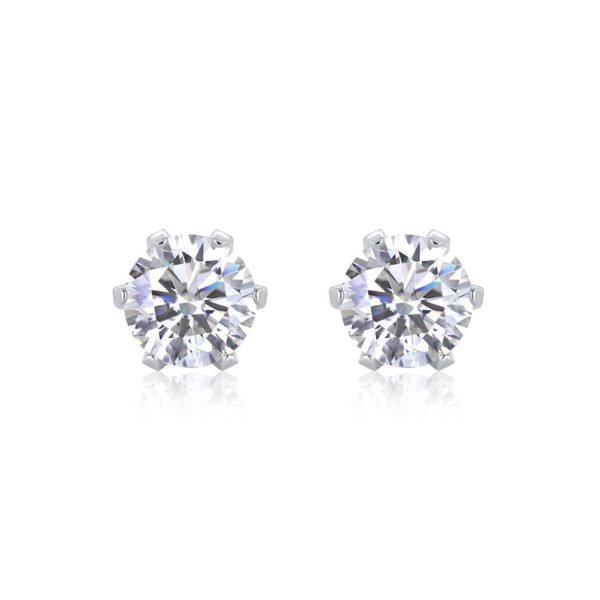 Anryss 925 sterling silver Minimalist round moissanite stud earrings—ideal for maintaining piercings
