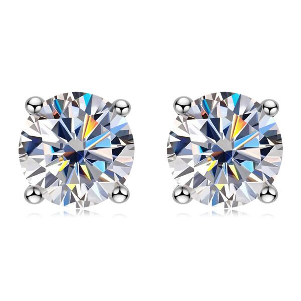Anryss 925 sterling silver New 2-Carat Moissanite Stud Earrings – 18K Gold-Plated, Premium "Quiet Luxury" Style for Women