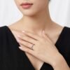 Anryss 925 sterling silver Moissanite closed-loop rings are hot-selling fashionable office lady style rings