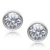 Anryss 925 sterling silver Classic and versatile moissanite stud earrings with lace six-prong setting