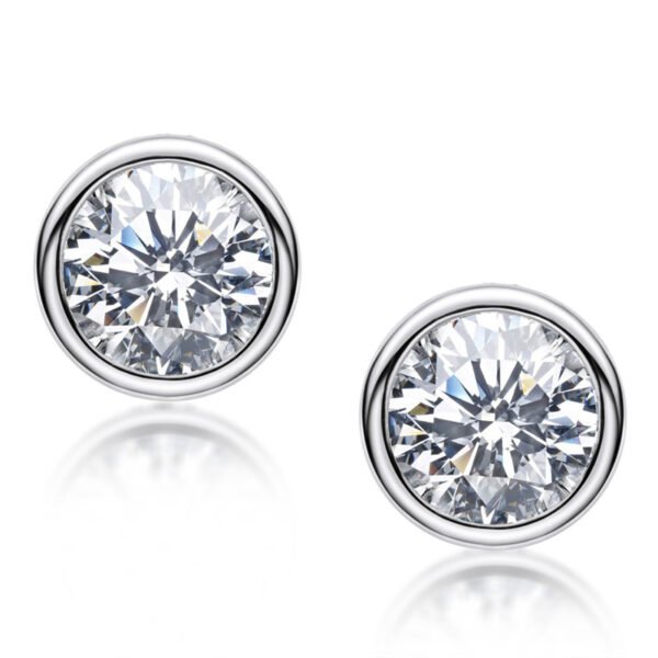 Anryss 925 sterling silver Classic and versatile moissanite stud earrings with lace six-prong setting