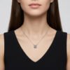 Anryss 925 sterling silver Minimalist-style four-prong moissanite clavicle pendant necklace