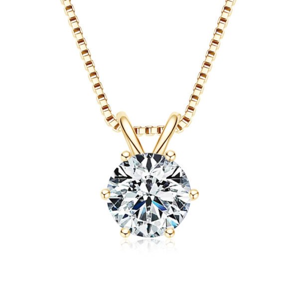 Anryss 925 sterling silver 2-carat blue diamond invisible necklace with mermaid's tears and sapphire pendant