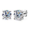 Anryss 925 sterling silver New 2-Carat Moissanite Stud Earrings – 18K Gold-Plated, Premium "Quiet Luxury" Style for Women